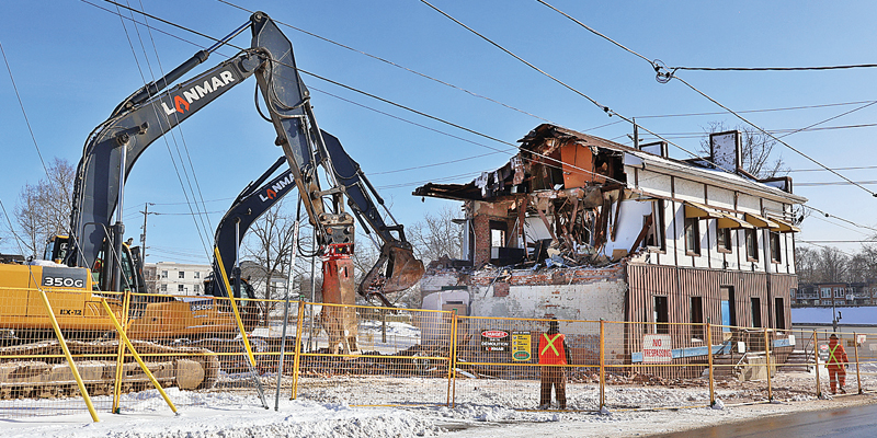 Norfolk Tavern demolition on Monday, January 15.